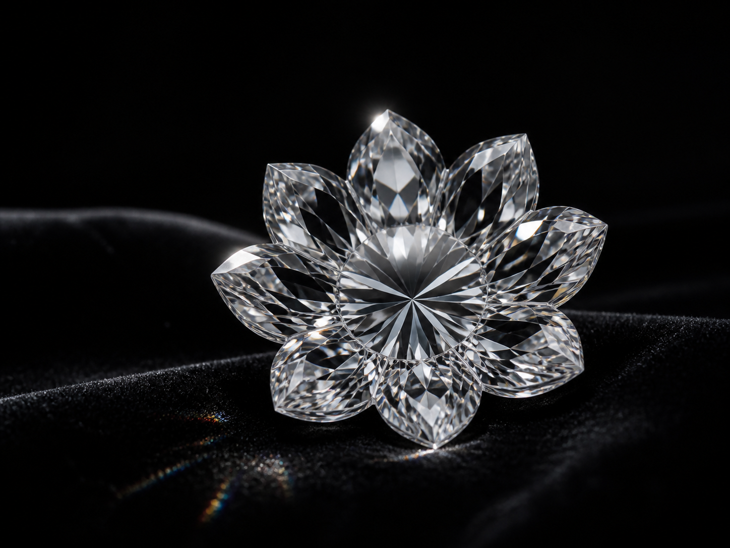 A fancy flower-cut diamond, original cutting